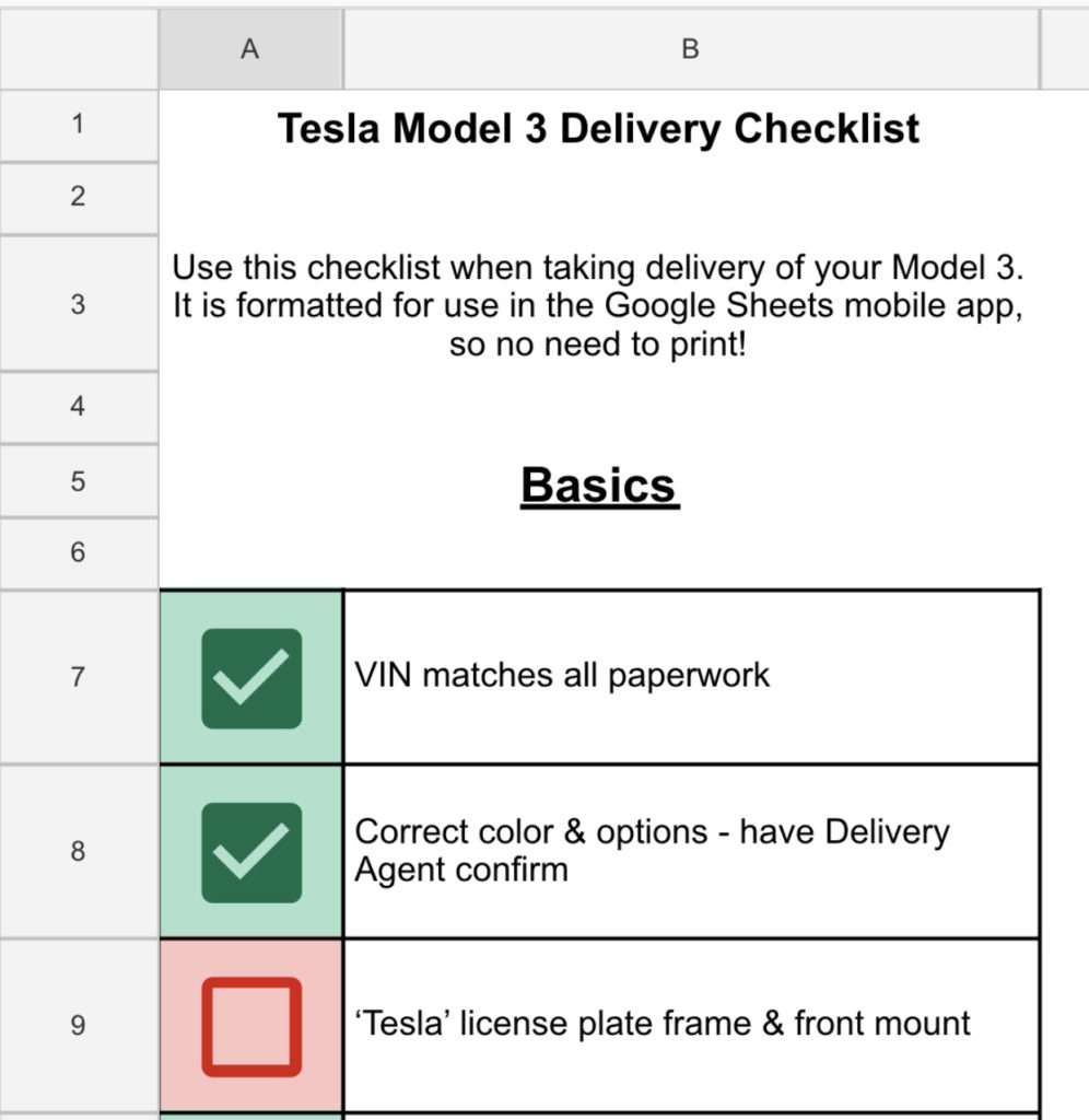Tesla Model 3 Interactive Delivery Checklist Pure Tesla